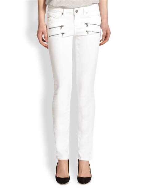 Paige Edgemont Ultra Skinny Jeans In White Lyst