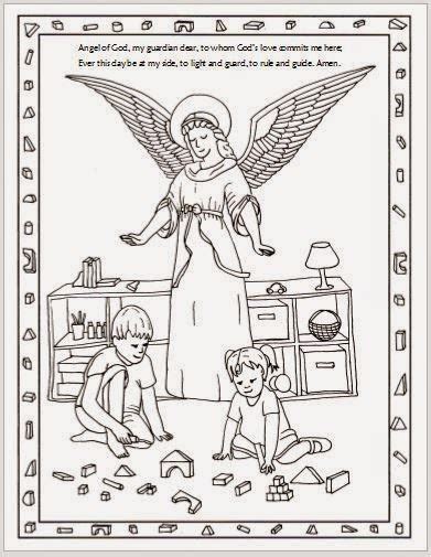 drawnbcreative  guardian angel coloring page