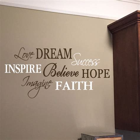 Love Dream Success Word Collage Vinyl Wall Decal Inspire Believe