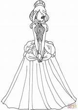 Winx Coloring Pages Dress Daphne Printable Club Dresses Drawing Fashion Girls Princess Beautiful Color Sheets Print Supercoloring Darcy Getdrawings Kid sketch template