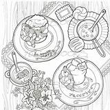 Coloring Colouring Adult Pages Book Sweet Bakery Cake Shop Food Books Sapporo Genius Duck Travel Adults Sheets Cookie Christmas Visit sketch template