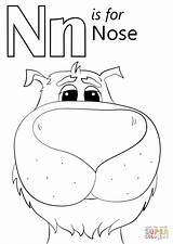 Nose Coloring Letter Pages Printable Supercoloring Nest Preschool Colouring Sheet Alphabet Template Super Worksheets Kids Sheets sketch template