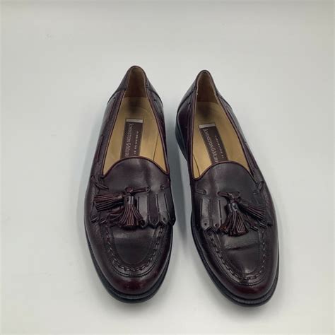 Johnston Murphy Shoes 8 M Burgundy Leather Slip On Tassel Italy Loafers