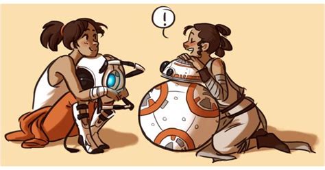 chell wheatley and rey bb 8 all about that space pinterest bb portal and crossover