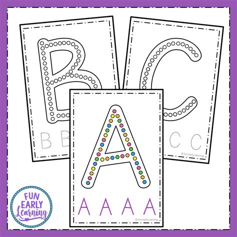 dab  dot letters  tip painting fun  printable