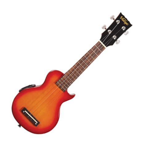 vintage soprano electric ukulele cherry sunburst