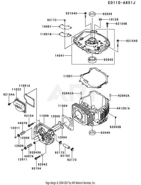 kawasaki fjv   stroke engine fjv parts diagram  cylindercrankcase