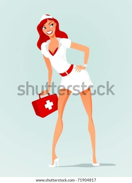 Smiling Sexy Nurse Vector Illustration Stock Vector Royalty Free 71904817