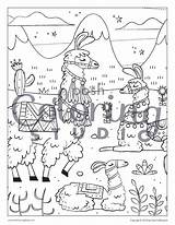 Coloring Pages Adult Llamas Lounging sketch template
