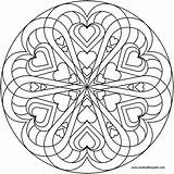 Mandala Coloring Pages Color Heart Mandalas Valentine Donteatthepaste sketch template