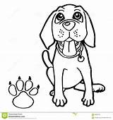 Paw Dog Coloring Print Vector Pages Getcolorings Dogs Cartoon Cute Illustration Pag Getdrawings sketch template