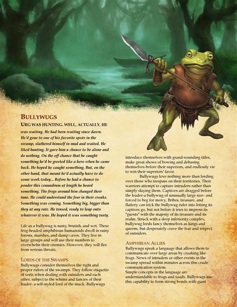 frog race dnd dungeons  dragons races dungeons  dragons classes