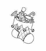 Christmas Socks Coloring Pages Animated Coloringpages1001 sketch template