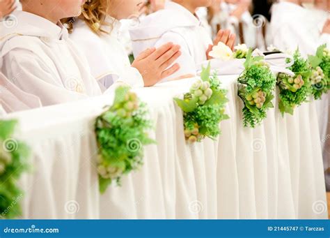 children accepting  holy communion royalty  stock photography