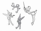 Coloring Tinkerbell Pages Sketch Disney Sketches Sitting Flower Peter Pan sketch template