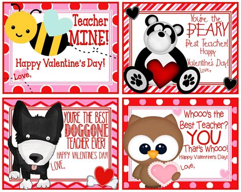 printable valentine cards  students  teacher