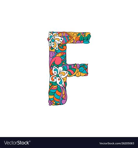colorful ornamental alphabet letter  font vector image