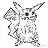 Pokemon Coloring Pages Mandala Pikachu Muertos Dead Mashup Halloween Los Colouring Print Skull Over Choose Board sketch template