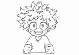 Deku Midoriya Academia Sonriendo Mha sketch template