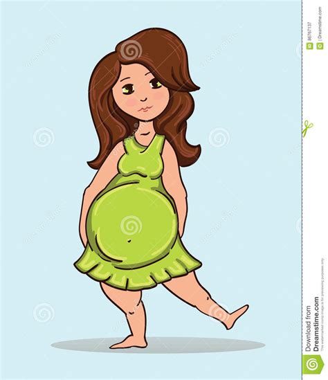 pregnant girl cartoon vector 86767137