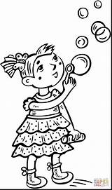 Coloring Pages Clipart Bubbles Blowing Girl Printable Bubble Little Drawing Getdrawings Color Main Girls Template sketch template