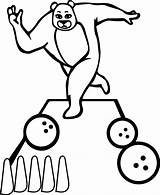 Bowling Boliche Jogando Urso Bears Colorironline Throwing 9v sketch template