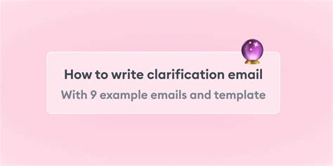clarification email  examples  template