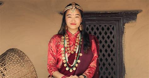 a beautiful nepali girl in gurung dress national clothes gurung dress