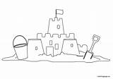 Footprints Sandcastle Coloringpage Sandcastles sketch template