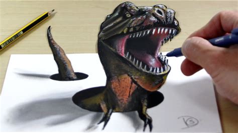 trick art  paper painting  dinosaur youtube