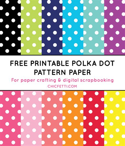 printable polka dot pattern paper  crafting  digital