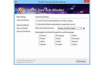 ChrisPC Free Ads Blocker screenshot #0