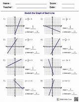 Graphing Worksheets Linear Form Slope Algebra Grade Equations sketch template