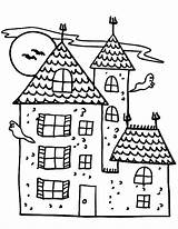 Castle Haunted Pages Coloring Spooky Getcolorings House Color sketch template