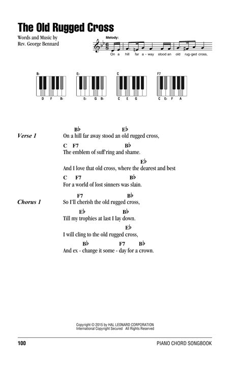 rugged cross sheet  rev george bennard piano chords