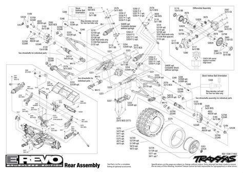 revo brushless   rear assembly exploded view traxxas