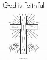 Coloring God Faithful Good Cross Flowers sketch template