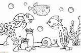Mewarnai Laut Pemandangan Bawah Anak Gambar Kartun Marimewarnai sketch template