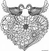 Oiseaux Amoureux sketch template