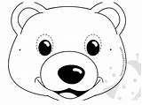 Mask Bear Coloring Zoo Animals Bag Animal sketch template
