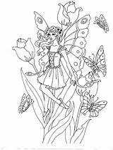 Coloring Pages Fairy Mystical Forest Fairies Amy Brown Elf Adult Color Printable Cute Elves Getdrawings Getcolorings Adults Colouring Fantasy Dragon sketch template