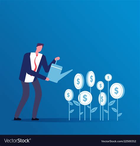 investment business concept happy investor grows vector image