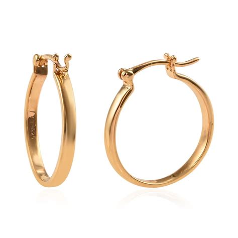 shop lc  sterling silver  yellow gold plated hoop earrings