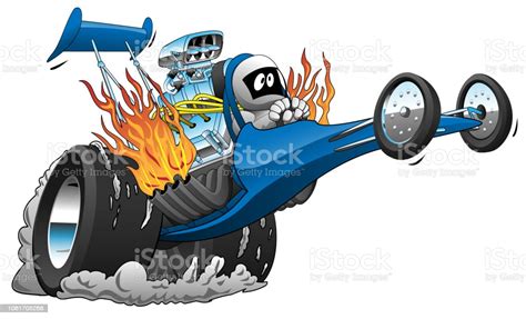 Top Fuel Dragster Cartoon Vector Illustration Stock