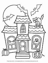 Halloween Coloring Pages Easy Kids Fun House Haunted Printable Colouring Sheets Easypeasyandfun Peasy Activities Mansion sketch template