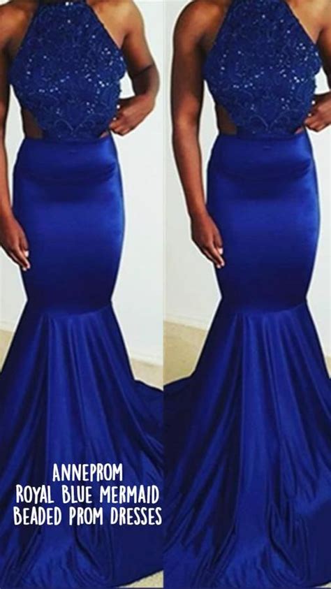 anneprom royal blue mermaid beaded prom dresses pinterest