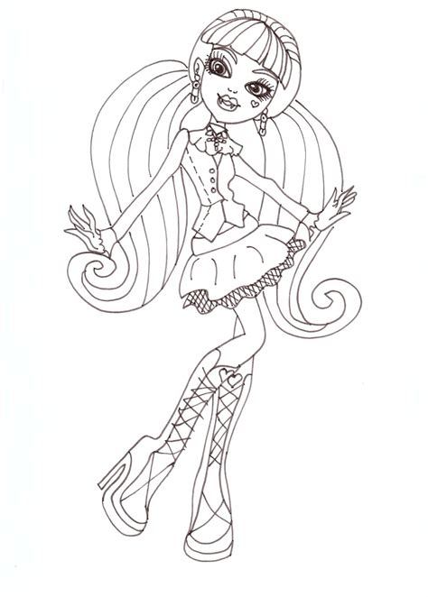printable monster high coloring pages draculaura coloring sheet