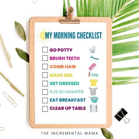 printable morning routine chart  toddlers  pictures