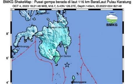 gempa terkini     guncang  pulau karatung sulut tidak