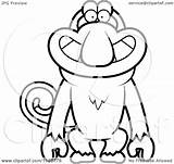 Monkey Proboscis Clipart Cartoon Outlined Grinning Vector Thoman Cory Coloring Happy Clipground Clipartof sketch template